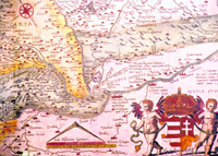 A map dated 1570 showing the village of Perlek